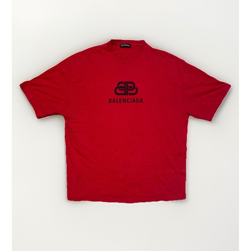 Balenciaga BB Logo T-Shirt Red Size L